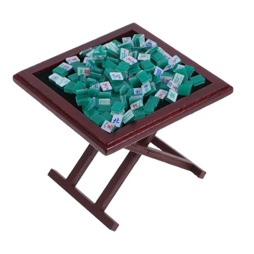 VICASKY Realistisches Mini-Mahjong-Set Mit Tisch Und Stühlen Puppenhaus-zubehör Für Die Präsentation Im Freien Oder Das Spielen Im Innenbereich von VICASKY