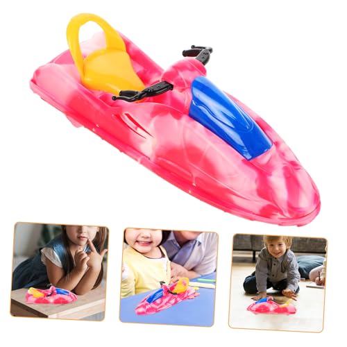 VICASKY Mini -Motorrad -U -Boot - Miniatur-Strandfiguren Dekorationen zum Thema Strand Mini-Strandfiguren Miniatur-Strandboote Strandboot-Ornament Strandminiaturen Plastik Rosig von VICASKY