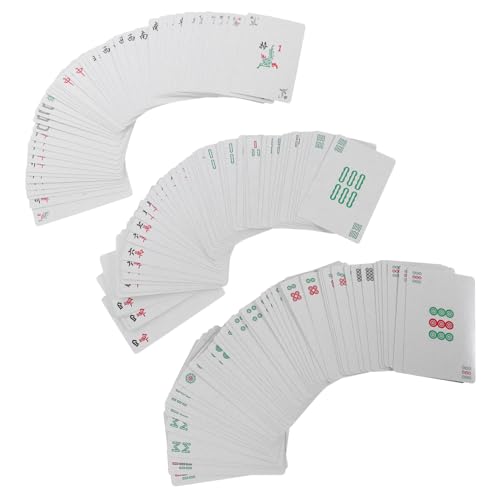 VICASKY Mini Outdoor Mahjong Spielkarten aus Kunststoff und Langlebig mit Guter Haptik für Familie Freunde Zuhause Bar und Büro für Mahjong und Poker Spiele von VICASKY