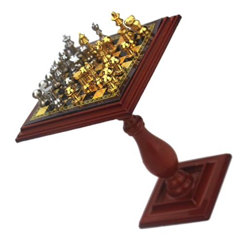 VICASKY Mini Schachspiel Miniatur Schachbrett Ornament für Puppenhaus Dekoration Leichtes Robustes Miniatur Schachbrett Modell von VICASKY