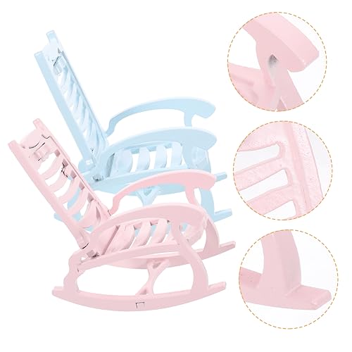VICASKY Strand Mini Puppenhaus Mini Schaukelstühle Für Puppenhaus Miniatur Strandstuhl Modelle Pink Und Miniaturmöbel Für Die Kreative Gestaltung Von Mikrolandschaften Beach Stuhl von VICASKY