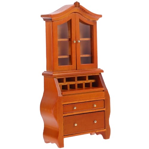 VICASKY Mini-Vertikalschrank deko Holzregal Modell zubehör puppenhaus zubehör für puppenhaus Miniaturen zum Basteln puppenhaus mini möbel hölzern Brown von VICASKY