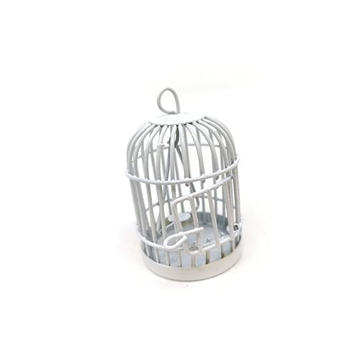 VICASKY Miniatur Käfig Figuren Legierung Ornament Hangable Vogel Käfig Layout Prop Puppe Weiß VICASKY Miniatur Käfig Figuren Legierung Ornament Hangable Vogel Käfig Layout Prop Puppe Weiß von VICASKY