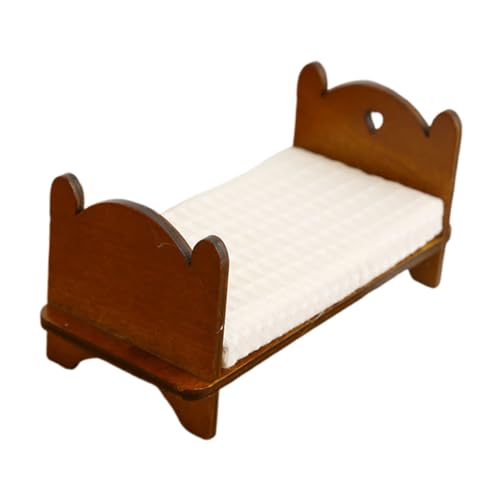 VICASKY Miniatur-puppenhausbett Aus Holz Maßstab 112 Elegantes Vintage-Design Perfekt Für Fantasievolles Spielen VICASKY Miniatur-puppenhausbett Aus Holz Maßstab 112 Elegantes Vintage-Design Perfekt Für Fantasievolles Spielen von VICASKY