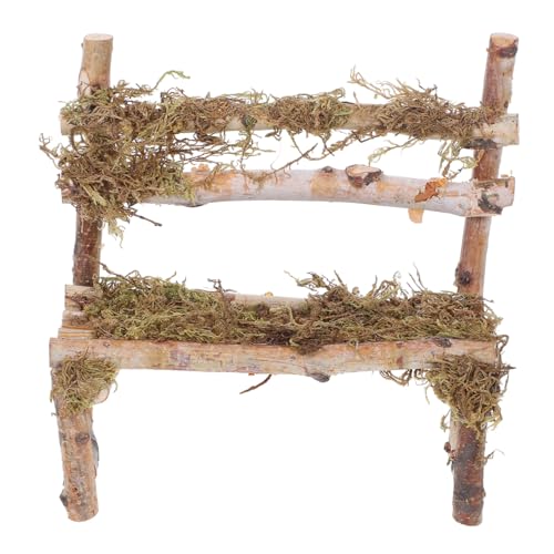 VICASKY Mini-holzstuhl-Ornamente Mini Möbel Mädchenpuppen Puppe Liefert Puppen Moos Puppenhaus Zubehörpuppen Bank Spielzeughaus Puppenhauspuppen Vintage-spielzeughaus Mini-Ordner von VICASKY