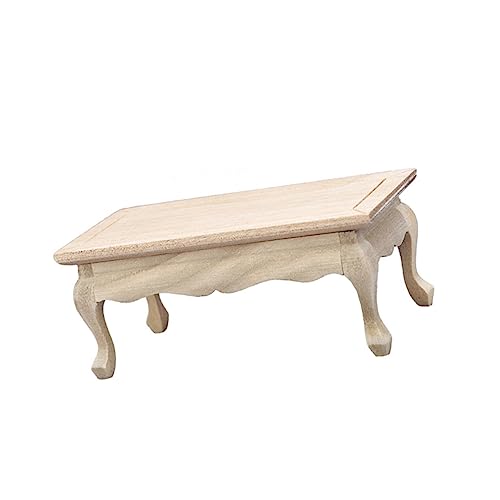 VICASKY Mini-möbel Couchtisch Puppenstubenmöbel Tischmöbel Selber Machen Miniatur Fähig Mini-möbelzubehör Miniaturtisch Puppenhaus-minitisch Mini-tischmodell Puppenstubentisch Beige Holz von VICASKY