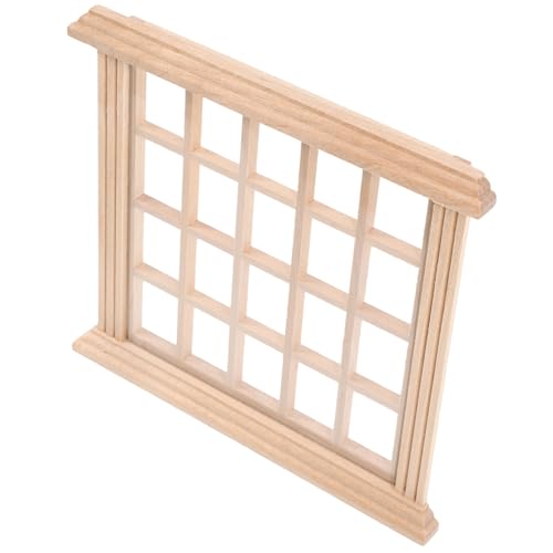 VICASKY Mini ungefärbtes Holzfenster Puppenhaus-Miniaturen DIY Miniatur Puppenhausmöbel Puppenhausbauzubehör puppenstubenmöbel Dollhouse Furniture Mini-Hausschmuck Mini-Möbel von VICASKY