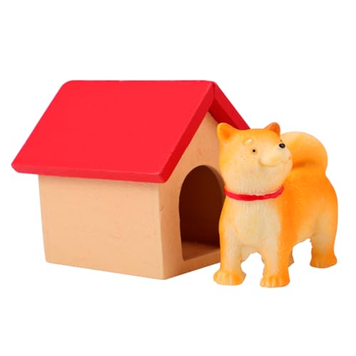 VICASKY Miniatur-Akita-Hundefiguren Holzmodell-Ornament Welpenzubehör schreibtischdeko Schreibtisch Dekoration Möbel Wohnkultur Mini-Akita-Hund Mikroszenenhund Essen Spielen schmücken Tier von VICASKY