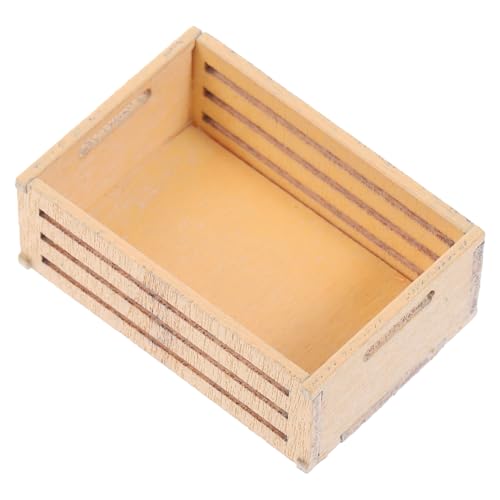 VICASKY Miniatur Aufbewahrungskorb Holzrahmen für Puppenhaus Dekoration Kleines Modell Zubehör Realistischer Mini Lagerkorb für Miniaturlandschaft und Puppenhaus Möbel von VICASKY