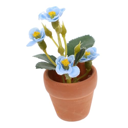 VICASKY Miniatur Blumentopf Ornament Puppenhaus Dekoration Künstliche Pflanze Blau Verarbeitung Langlebig Für Mini Zubehör VICASKY Miniatur Blumentopf Ornament Puppenhaus Dekoration Künstliche Pflanze Blau Verarbeitung Langlebig Für Mini Zubehör von VICASKY