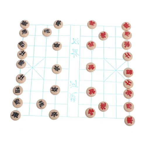 VICASKY Miniatur Chinesisches Schachspiel für Puppenhaus Realistisches Tragbares Xiangqi mit Robusten Kunststofffiguren Dekoratives Mini Schachbrett für Puppenhausmöbel von VICASKY