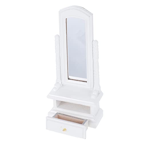 VICASKY Miniatur Dressing Mirror Puppenhaus Spiegel aus Weißem Material für Kinderzimmer Dekoration und Miniaturmöbel als Puppenzubehör und Raumdeko von VICASKY