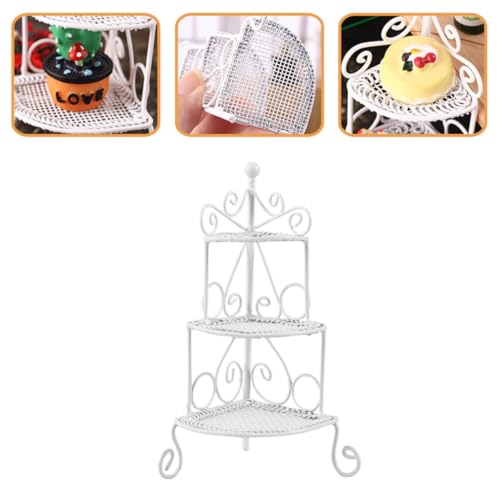 VICASKY Miniatur Eisen Regal Weiß Langlebiges Verschleißfestes Puppenhaus Zubehör Praktisches Miniatur Modell für Realistische Hausdekoration Glatte Oberfläche Stabil und Formbeständig von VICASKY