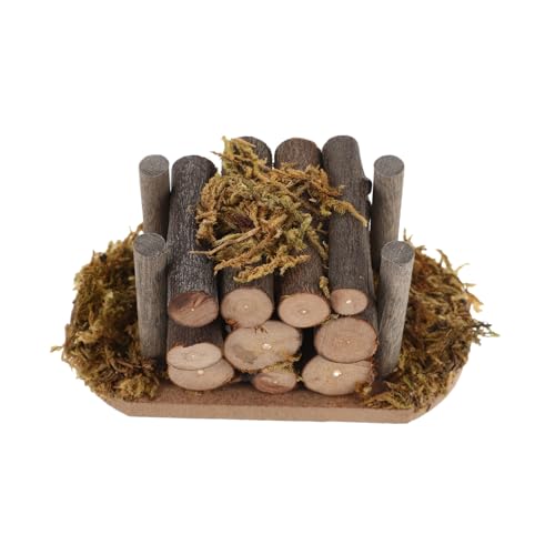VICASKY Miniatur Feuerholz Stapel Puppenhaus Zubehör Detailgetreu Gestaltetes Outdoor Szenen Lebensechtes Kleines Modell für Puppenhaus Garten und Feuerschale Teilig von VICASKY
