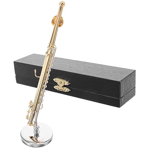 VICASKY Miniatur Flöte Modell Ornament für Puppenhaus Dekoratives Musikinstrument mit Box und Ständer für Sammler Tischdeko Langlebig und Bruchsicher von VICASKY