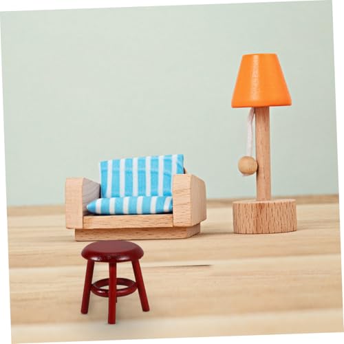 VICASKY Miniatur Holz Hocker Puppenhaus Miniatur Möbelstabiles Handgefertigtes Miniaturhocker Modell für Puppenhaus Kreative Mikro Szene Dekoration Robustes Holz von VICASKY