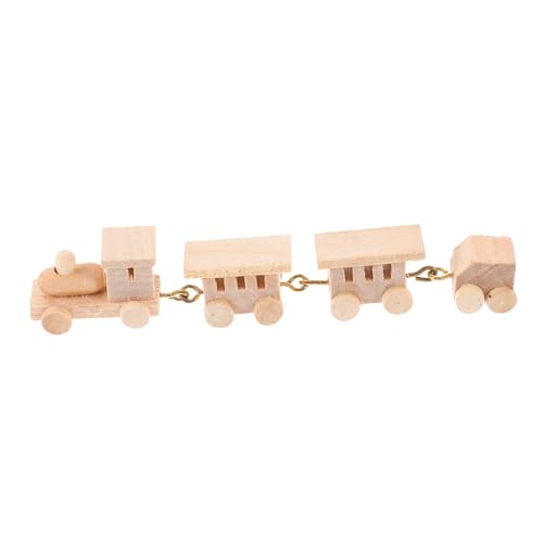 VICASKY Miniatur Holz Zug Dekoration Puppenhaus Holzspielzeug Buntes Langlebiges Mini Holzeisenbahn Modell Platzsparend Pädagogisch für Detailreich Robust Spiel und Dekoaccessoire von VICASKY