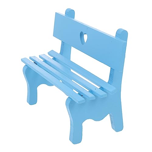 VICASKY Miniatur Holzbank Holzstuhl Modell mit Herzform Realistische Puppenhaus Möbel Glatte Oberfläche Geeignet als Gartendeko von VICASKY