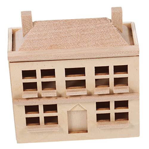 VICASKY Miniatur Holzhaus Modell Bausatz DIY Mini Villa Ornament Langlebiges Puppenhaus Zubehör Realistisches Holzspielzeug für Detailreiche Miniatur Dekoration von VICASKY