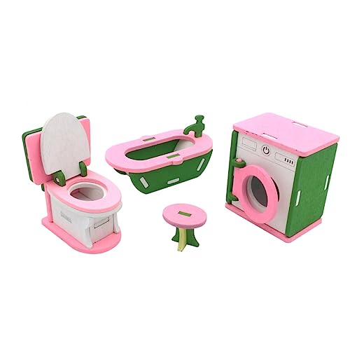VICASKY Miniatur Holzspielzeug öbel Set Für 4 Teiliges Badezimmer Zubehör Für Puppenhäuser Kreatives Für Miniaturhäuser Und Rollenspiele VICASKY Miniatur Holzspielzeug öbel Set Für 4 Teiliges Badezimmer Zubehör Für Puppenhäuser Kreatives Für Miniaturhäuser Und Rollenspiele von VICASKY