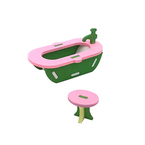 VICASKY Entzückendes Badezimmerset Für Jungen Und Mädchen 4-in-1 Miniatur-simulationsmöbel Aus Holz Spielzeug VICASKY Entzückendes Badezimmerset Für Jungen Und Mädchen 4-in-1 Miniatur-simulationsmöbel Aus Holz Spielzeug von VICASKY