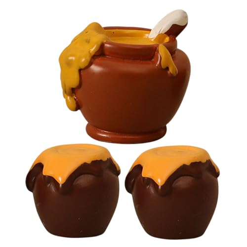 VICASKY Miniatur Honigtopf aus Harz Puppenhaus Zubehör Charmante DIY Dekoration für Mikro Landschaften Vielseitig Nutzbar als Handgemachtes Kunsthandwerk und Haarschmuck Accessoire von VICASKY