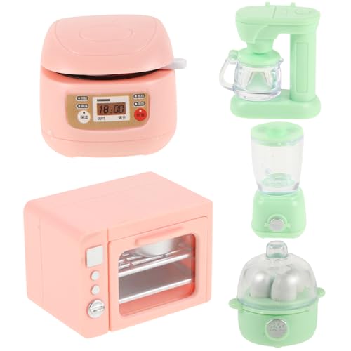 VICASKY Miniatur Küche Miniatur Küchengeräte Set Für Realistische Spielzeugmodelle Für Puppenhaus Ofen Kaffeekocher Entsafter Und Reiskocher Perfekt Für Kreatives Rollenspiel Und Fantasievolles von VICASKY