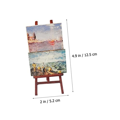 VICASKY Miniatur Malstaffelei Teilig Dekoratives Puppenhaus Zubehör Detailreiche Mini Haus Maltafel DIY Deko für Miniatur Szenerien und Fotorequisiten von VICASKY
