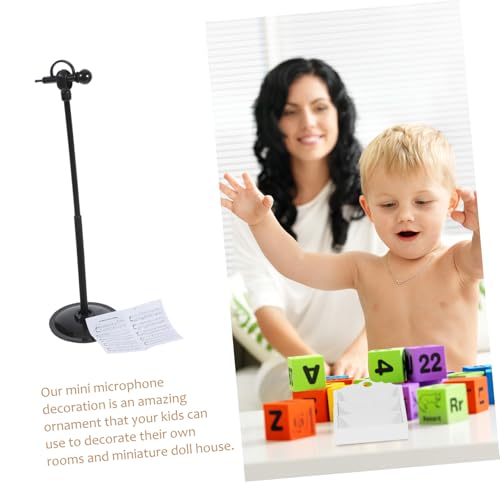 VICASKY Miniatur Mikrofon Musikblatt Lustiges Puppenhaus Tischdeko Robustes Mini Mikrofon Modell Langlebiges Musik Instrument Zubehör für Kinderzimmer und Büro von VICASKY