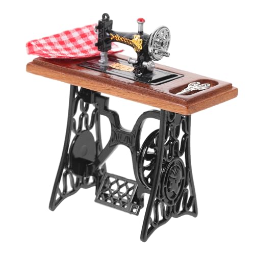 VICASKY Miniatur Nähmaschine Modell aus Stabiles Vintage Puppenhaus Zubehör Detailreiche Miniatur für Kleine Häuser Geburtstagsgeschenk für Sammler und Bastler von VICASKY