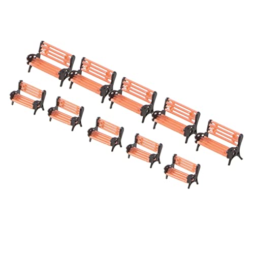 VICASKY 10 Pcs Miniatur-parkbank-Modelle Kunststoff Miniatur-landschaftsbank-Set Bank Für Gartendekoration Je 5 Stühle von VICASKY
