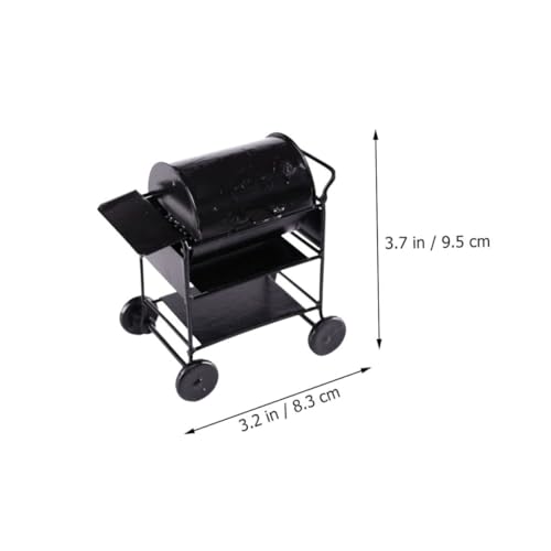 VICASKY Miniatur Puppenhaus Barbecue Handwagen aus Robustem Legierungsmetall Dekoratives Mini BBQ Zubehör für Puppenhausküche Detailgetreues Grill Modell für Puppenhaus Mädchen Spielküche von VICASKY