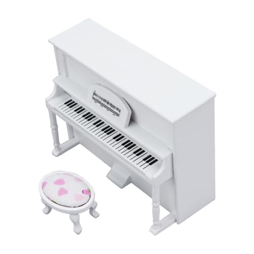 VICASKY Miniatur Puppenhaus Klavier Modell Traditionelles Holzspielzeug Detailreiche Miniatur Möbel Dekoration Geeignet als Musikinstrument Accessoire für Puppenhaus Innenraumgestaltung von VICASKY