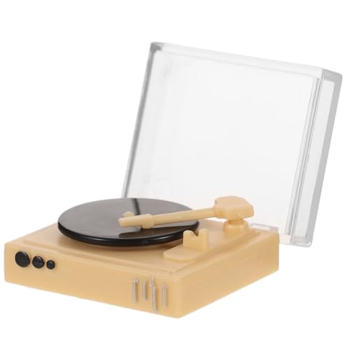 VICASKY Miniatur Puppenhaus Modell Retro Plattenspieler Simulation Detailreiches Miniaturspielzeug für Puppenhaus Zubehör Vintage Musikgerät als Dekoration für Wohnzimmer und Schlafzimmer von VICASKY