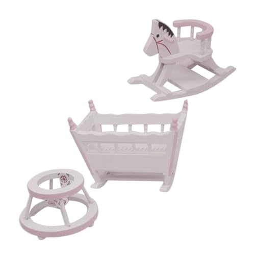 VICASKY Miniatur Puppenhaus Möbel Set Teilig Holz Kinderzimmer mit Schaukelpferd und Laufwagen Sicher und Realistisch für Puppenhaus und Kinderzimmer Kuschelecke VICASKY Miniatur Puppenhaus Möbel Set Teilig Holz Kinderzimmer mit Schaukelpferd und Laufwagen Sicher und Realistisch für Puppenhaus und Kinderzimmer Kuschelecke von VICASKY