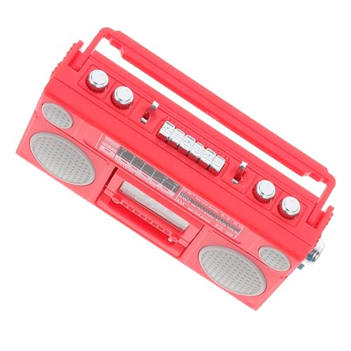 VICASKY Miniatur Retro Recorder Modell Rotes Abs Material Glatte Oberfläche Umweltfreundlich Stilvolles Puppenhaus Zubehör Dekoratives Mini Möbel für DIY Szenen und Sammlungen von VICASKY