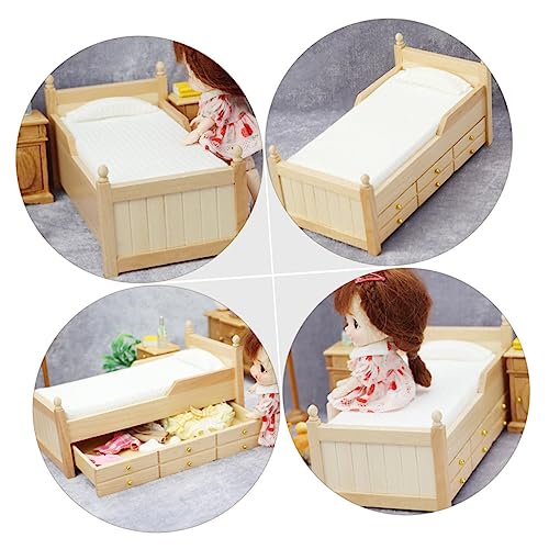 VICASKY Miniatur Schlafzimmer Szene Geeignet für Puppenstube Puppenhaus Zubehör Realistisches Landschaftsdekor von VICASKY