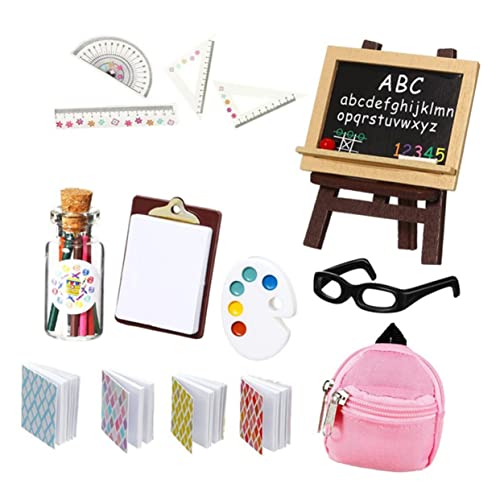 VICASKY Miniatur Schulset mit Niedlichen Falschen Lernwerkzeugen Süßer Mini Bleistifte Puppen Schultasche und Briefpapier Dekoratives Zubehör für Miniaturhäuser VICASKY Miniatur Schulset mit Niedlichen Falschen Lernwerkzeugen Süßer Mini Bleistifte Puppen Schultasche und Briefpapier Dekoratives Zubehör für Miniaturhäuser von VICASKY