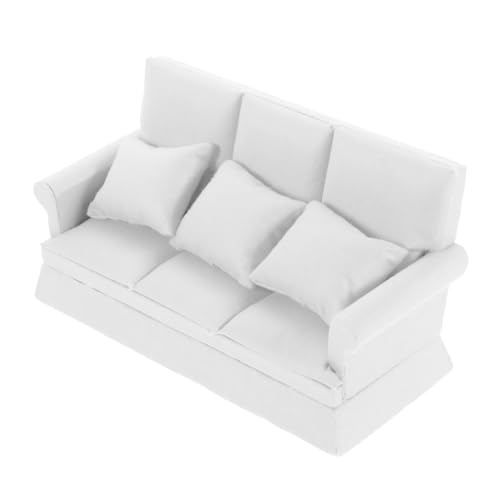 VICASKY Miniatur Puppenhaus Miniatur Sofa Für Puppenhaus 3 Sitzer Couch Dekoration Mit 3 Kissen Weißes Öbelstück Für Wohnzimmer Puppenmöbel Zubehör Für Kreative Spielwelten Puppenmöbel Für Puppenhaus VICASKY Miniatur Puppenhaus Miniatur Sofa Für Puppenhaus 3 Sitzer Couch Dekoration Mit 3 Kissen Weißes Öbelstück Für Wohnzimmer Puppenmöbel Zubehör Für Kreative Spielwelten Puppenmöbel Für Puppenhaus von VICASKY