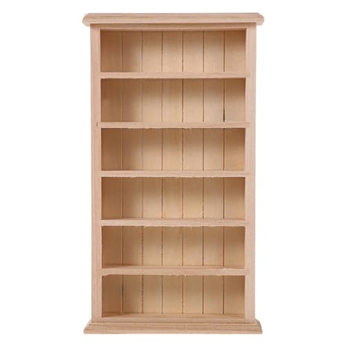 VICASKY Miniatur Spielzeughaus Puppenhaus Dollhouse Decor Mini Möbel Bücherregal-Modell Mini-bücherregal Aus Holz Mini-holzschrankmodell Mini-bücherregal- Hölzern von VICASKY
