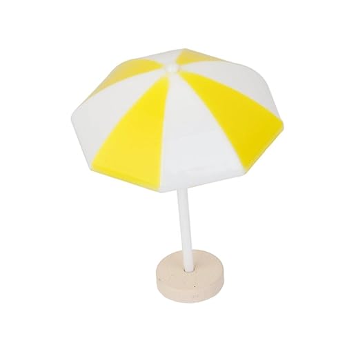 VICASKY Miniatur Strand Sonne Regenschirm Deko Gelbe Mikrolandschaft mit Feengartenmoos für Mini Terrarien und Puppenhaus Dekorationen von VICASKY