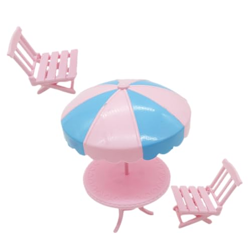VICASKY Miniatur Strandtisch mit Sonnenschirm und Kunststoffstühlen Realistisches Puppenhaus Zubehör Detailreiche Dekoration für Geeignet als Mini Haus Ausstattung VICASKY Miniatur Strandtisch mit Sonnenschirm und Kunststoffstühlen Realistisches Puppenhaus Zubehör Detailreiche Dekoration für Geeignet als Mini Haus Ausstattung von VICASKY