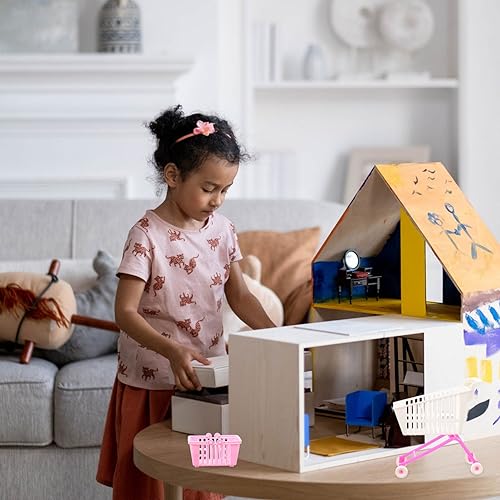 VICASKY Miniatur Supermarkt Einkaufswagen Modell aus Robustem Kleiner Aufbewahrungskorb Kreatives Puppenhaus Deko Praktischer Organizer für Büro und Zuhause Zufällige Zufällige Farbe VICASKY Miniatur Supermarkt Einkaufswagen Modell aus Robustem Kleiner Aufbewahrungskorb Kreatives Puppenhaus Deko Praktischer Organizer für Büro und Zuhause Zufällige Zufällige Farbe von VICASKY