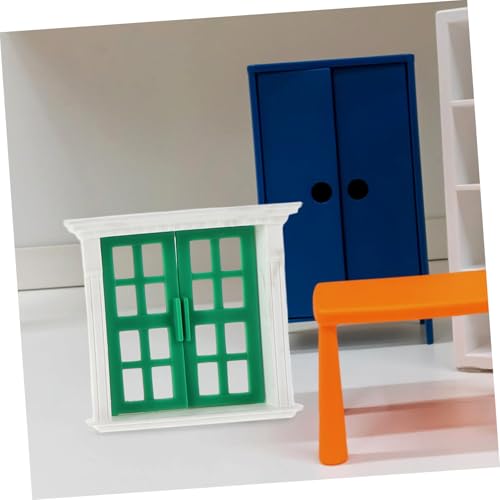VICASKY Miniatur Türen und Fenster Teilig Grün Weiß Realistische Resin Modelle für Puppenhäuser und Architektur DIY Langlebig Lehrreich für Modellbau und Basteln von VICASKY