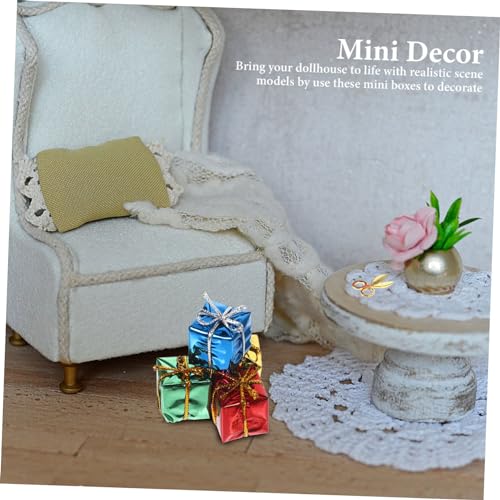 VICASKY Miniatur Weihnachtsgeschenkboxen mit Schere Bunte Puppenhaus Dekoration Festliche Xmas Ornaments für DIY Bastelprojekte und Puppenhaus Weihnachtsdeko VICASKY Miniatur Weihnachtsgeschenkboxen mit Schere Bunte Puppenhaus Dekoration Festliche Xmas Ornaments für DIY Bastelprojekte und Puppenhaus Weihnachtsdeko von VICASKY