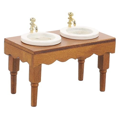 VICASKY 112 Puppenhaus Miniatur Badezimmer - Waschbecken Und Schrank Aus Holz Mini-wohndekor VICASKY 112 Puppenhaus Miniatur Badezimmer - Waschbecken Und Schrank Aus Holz Mini-wohndekor von VICASKY