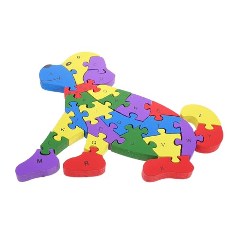 VICASKY Montessori Holzpuzzle aus Bunten Holzbuchstaben und Zahlen Pädagogisches Lernspielzeug für Kreatives Bauspielzeug Fördert Kognitive Fähigkeiten Sicher und Leicht für Zuhause und von VICASKY