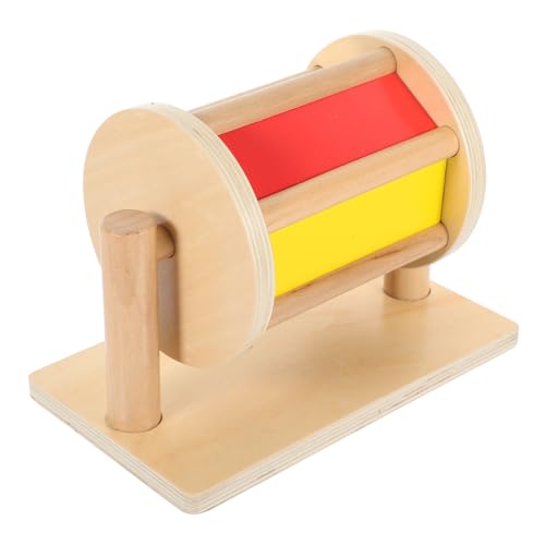VICASKY Montessori Holzspielzeug Textile Trommel mit Klang Förderndes Lernspielzeug für Sichere Rundkanten Entwicklung von Feinmotorik und Hörsinn Kreatives Frühförderungsspielzeug von VICASKY