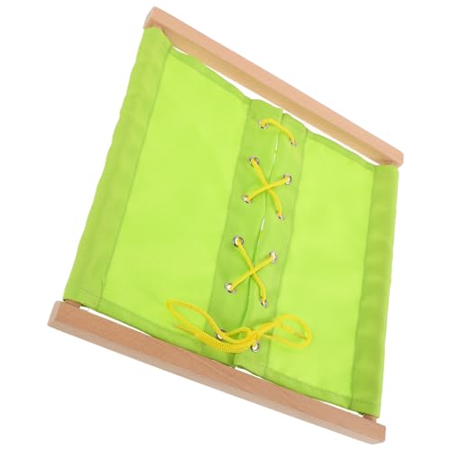 VICASKY Montessori-kleiderständer Aus Holz Spielzeug Für Kinder Pädagogisches Lernspielzeug Zum Schuhebinden Tragbares Schnürspiel Für Kleinkinder von VICASKY
