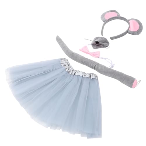 VICASKY Mouse Kostümset mit Grauem Tüllrock und Weichem Ohr Stirnband samt Schleife und Nase Leichtes Komfortables Party Accessoire für Halloween Geburtstage Cosplay und Mottopartys VICASKY Mouse Kostümset mit Grauem Tüllrock und Weichem Ohr Stirnband samt Schleife und Nase Leichtes Komfortables Party Accessoire für Halloween Geburtstage Cosplay und Mottopartys von VICASKY
